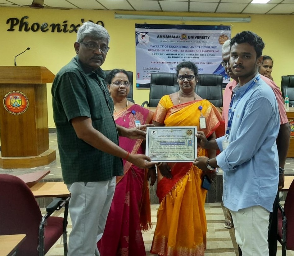 Honored by the Dean, FEAT, at the IoT workshop